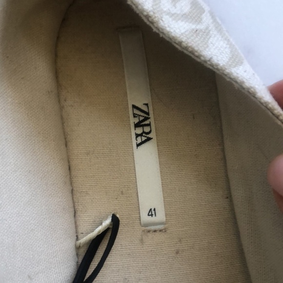 Zara Low Heel Cream  Zebra Animal Print Espadrilles Size EUR 41 US 10 NWT - Picture 3 of 11